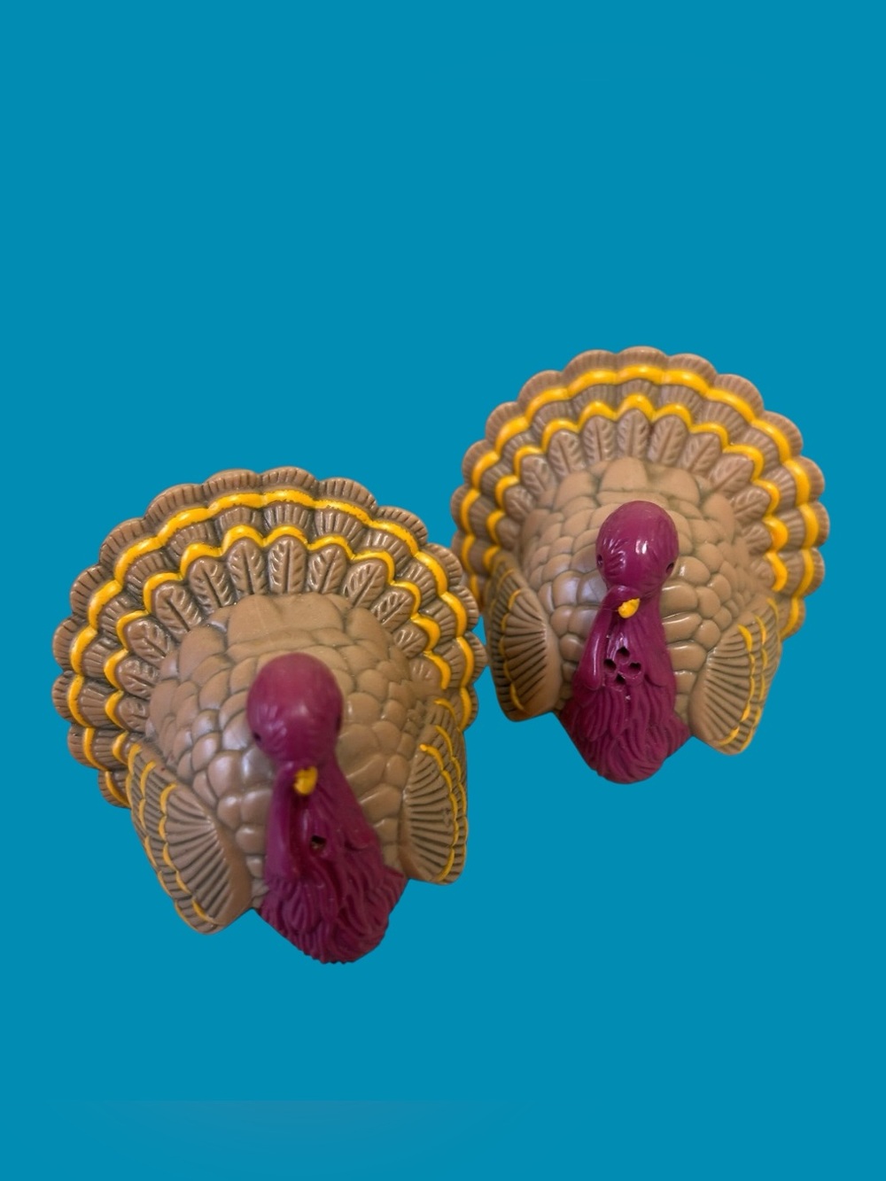 Vintage Hallmark Plastic Turkey Salt & Pepper Shakers Thanksgiving Decor